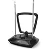Hama Antenna da camera Classic, attiva (ricezione di DVBT, DVBT2, antenna da camera per TV, amplificazione regolabile, filtro LTE 5G, alimentazione tramite USB), colore nero