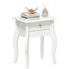 HOMCOM Tavolino da Salotto con Cassetto in Stile Francese con Gambe Curve, 45x35x55 cm, Bianco | Aosom Italy