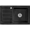 Omeere, Lavello da incasso, 80 x 50 x 21, in acciaio inox 304, spessore del materiale 0,9 mm, rettangolare, 1 scolapiatti R16 (scolapiatti sinistro - nero)