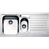 APELL Serie Venezia Lavello da incasso 1 Vasca e 1 Vaschino con Gocciolatoio a Destra Dimensioni 100 x 50 cm Acciaio Inox Spazzolato
