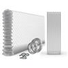 Italfence - Kit completo per recinzione zincata: Rete metallica romboidale (Ø2,20mm, 125cm, 25m), 10 x Pali a T (30x30x3mm, 150cm), Filo di ferro e Tendifili