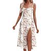 Generic Vestito Lungo Senza Maniche con Scollo a V e Schiena Scoperta, Estivo, da Donna Sposa Vestito
