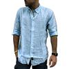TIPO'S Camicia Uomo Puro Lino Made in Italy Art. 200 Manica Lunga TG. M, L, XL, XXL, XXXL Estate 2018 (XXXL, Cielo)