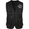 Tuboshu Gilet con Logo Personalizzato Gilet da Uomo Multi Tasca Senza Maniche per Sport all'Aria Aperta Tiro Pesca Giacca da Escursionismo Cappotto da Addetto alla Manutenzione Black,L