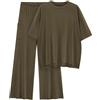 HAOLEI Completi da Donna 2 Pezzi Offerte Estivo Completa Donna per Casa Taglie Forti Leggera Pigiama Casual Completo Larghi Curvy Tuta Elegante Manica Corta T Shirt + Pantaloni Set Due Pezzi Pigiama da Casa