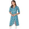 Trendyol Woman Midi Shirt Polo Neck Woven Dress Vestito, Green, 36 Donna
