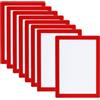 PATIKIL Cornice Magnetica Foto 6x8, 8 Pz Cornici Magnetiche A5 Autoadesive Riutilizzabili Frigorifero Finestra Parete, Rosso