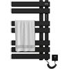 SKYLYZH Scaldasalviette Elettrico, Termostato WiFi Smart Scaldasalviette, per Alexa e Google Home e APP, 450x720 mm, Portasciugamani elettrico, Scaldasalviette Elettrico Bagno a Basso Consumo-WIFI Black Right