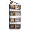 NETEL 4x 45L Impilabili Scatole Portaoggetti con Coperchio e Bloccabile Porta, Pieghevole Contenitori Plastica con Ruote e Maniglie, Grande Organizer Salvaspazio per Cucina,Soggiorno e Camera da Letto