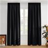 PONY DANCE Tende Oscuranti per Interni Tenda Coprente Oscurante per Soggiorno Moderne Curtains Termica Isolante con Fettuccia 2 Pezzi 140x280 CM, Nero