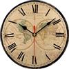 TAHEAT Mondo Mappa Orologio da parete piccolo Vintage 20 cm, silenzioso senza ticking Retro für Küche Soggiorno Camera da letto