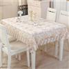 auons Pizzo Tovaglia Quadrato Chic Ricamato Tavolo Cover, Vintage Elegante Floral Design Tovaglia per Banchetto di Nozze Festa di Compleanno Tavolo da pranzo formale, Caffè Bianco, 130x130cm