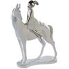 Casablanca modernes Design Casablanca statuetta Girl on Horse 25 cm bianco argento ragazza su cavallo scultura