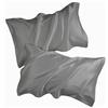 AUCANNIO Federa in seta di gelso 2 pezzi, federe in seta pura naturale per capelli e pelle, federe ipoallergeniche, morbide, lisce, traspiranti per dormire, taglia standard 48 x 74 cm (Grigio)