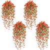 ZHIQIN 4 Pezzi Fiori Artificiali Appesi Fiori Glicine Artificiali Piante Artificiali Appese Realistici 77 CM fiorie finti da Esterno per Matrimonio Patio Balcone Giardino Parete,Arancia