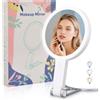Mapille Specchio Trucco con Luci LED, Specchio Ingranditore 30X/1X, Girevole e Luminosità Regolabile Specchio Make up Ricaricabile Specchio da Tavolo per Bagno,Casa e Viaggi,Regalo per Donna/Lei (Bianco)