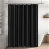 LUKDUNG Tenda da bagno in poliestere, 200 x 200 cm, anti muffa per bagno, tenda da doccia in tessuto, impermeabile, lavabile, Shower Curtain con 13 ganci nero