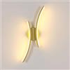 Mckalen Applique da Parete Interno LED, 20W Oro Lampada da Parete Moderna 2250LM, 44.5CM Lampada a Muro LED Creativo Camera da Letto per Bagno Soggiorno Scale Corridoio, Bianco Caldo 3000K