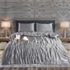 ZIMEL HOMES Set copripiumino in raso, 3 pezzi, morbido, setoso e lucido, copripiumino e 2 federe (argento, king size (standard britannico))