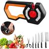 Yeelan Affilacoltelli Professionale, Knife Sharpener, 6 Angoli di Affilatura in Acciaio al Tungsteno, Diamante e Ceramica, Pietra Affilacoltelli per Coltelli da Cucina, Forbici e Lame Seghettate