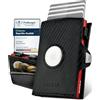SF SCOFIELD Airtag - Portafoglio da uomo con protezione RFID, per 9-10 carte, portamonete da uomo, portamonete per Apple Air Tag, piccolo, Carbonio, rosso ciliegia, Mini scomparto portamonete, Moderno