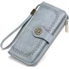 SENDEFN Portafoglio Donna Grande, Portafogli con Blocco RFID Elegante Grande Capacità Portamonete Donna in Pelle con 12 Scomparti per Carte