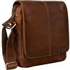STILORD "Matt" Borsello in Pelle da Uomo Messenger bag piccola Cross Body Borsa a tracolla Borsetta da Viaggio Vintage Colore:mocca - marrone scuro