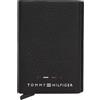 Tommy Hilfiger Uomo Porta Carte Premium Metal Holder in Pelle, Nero (Black), Taglia Unica