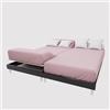 Soleil d'Ocre, Lenzuolo con angoli TPR in cotone 57 fili 2x70x190 cm UNI rosa antico