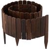 Relaxdays Bordo per Aiuole, 200 cm, Flessibile, Recinto Alto 20cm, Borudura in Legno, Recinzione Giardino, Marrone Scuro