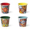 Excelsa Acapulco Set 4 Bicchierini da Caffè, Porcellana, Capacità 90 ML., Decori Assortiti