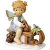 Goebel Statuetta a forma di angelo, divertente slitta, angelo invernale Nina & Marco