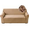 Highdi Copridivano Elasticizzato 1 Posti con Braccioli, Fodera per Divano, Universale Copridivani Copri Divano per Poltrone Mobili Sofa Protettore (Cammello,1 Posti)