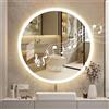 Hondony Specchio Rotondo Bagno Led Luce 60cm, Smart, Antiappanamento,Vetro Temperato HD, Funzione memoria Dimmerabile con musica Bluetooth