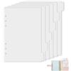 vcsjw 6 divisori in formato A5, 6 fori, formato A5, divisori in plastica bianca opaca, divisori per quaderni ad anelli, 21 x 14,8 cm