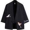 Black Sugar - Kimono da uomo tradizionale, in cotone di buona qualità, con bordi giapponesi, colore: Nero Nero L
