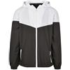 Build Your Brand 2-Tone Tech Windrunner Giacca a Vento, Nero/Bianco, L Uomo