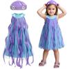 maxToonrain Costume da medusa con cappello, da bambina di 3-10 anni, vestito per Halloween, vacanze estive, festa dei bambini, Giornata mondiale del libro (3-4 anni, S)