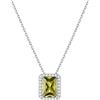 ChicSilver Collana Argento 925 Donna Giallo Collana Donna Topazio, Peridot Necklace Peridoto Agosto Pietra Rettangolare Confezione Regalo