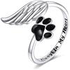 ONEFINITY Anello zampa in argento sterling 925, con ali e zampa, Nessuna pietra preziosa