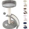 Beltom® TIRAGRAFFI PER GATTI ALTO 54 CM. GRAFFIATOIO PARCO GIOCHI GIOCO DA GATTO CON CORDA SISAL E CUCCIA ALBERO GRAFFIO PALESTRA - Grigio