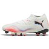 PUMA Scarpe da calcio FUTURE 8 MATCH FG/AG da donna, Scarpe, Bianco/Nero/Glowing Rosso, 35.5