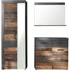trendteam smart living guardaroba set di 3 pezzi combinazione Indy, 170 x 192 x 34 cm Front Old Wood, corpo e inserto grafite grigio Matera con molto spazio