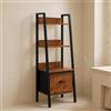 FurnitureR Porta coperta autonomo a 4 livelli, scaffale portaoggetti per accessori, asciugamani e prodotti per il bagno, cassetti in tessuto non tessuto, 42 x 29 x 110 cm
