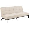 AC Design Furniture Bent Divano Letto Beige 3 Posizioni Letto Moderno 3 Posti Senza Braccioli Divano Imbottito Con Effetto Bicolore Gambe Nere, L 198 x H 87 x P 95 cm