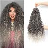 WoWCFyyds 60 cm - Extension per capelli sintetici, ondulate profonde, intrecciate all'uncinetto, per ricci a cascata, con ciocche sintetiche Boho, per onde d'acqua, per capelli delle donne (T4/56C, 60