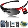 Giyim Occhiali Veloci Uomo - Polarizzati Occhiali Ciclismo Uomo e Donna, Occhiali da Sole Sportivi Ultraleggeri con Protezione UV400 e 5 Lenti Intercambiabili, per Guida, Ciclismo, Pesca e Sci