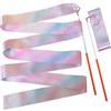 ANDSHUAI 2pcs Nastro ritmica,Nastro ginnastica ritmica bambina,Nastri da Ballo,Nastro ginnastica ritmica,con Impugnatura Antiscivolo,Ginnastica Ritmica Bacchetta,per Bambini Danza Artistica Ginnastica,2m