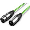 Audibax Silver Cavo XLR maschio a XLR femmina - Lunghezza 15 metri - Connettori OFC ad alta trasmissione del segnale - Rivestito in PVC - Isolamento massimo - Diametro 6 mm - Colore Verde