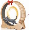 Naviconvex ruota per gatti XXL colore legno naturale - Ruota per gatto diametro 135cm, silenziosa e robusta per esercizio e intrattenimento in casa - Design elegante, ideale per gatti grandi e attivi